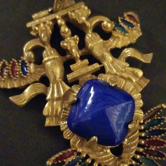 Vintage rare castlecliff larry vrba lapis pendant - Picture 3 of 7